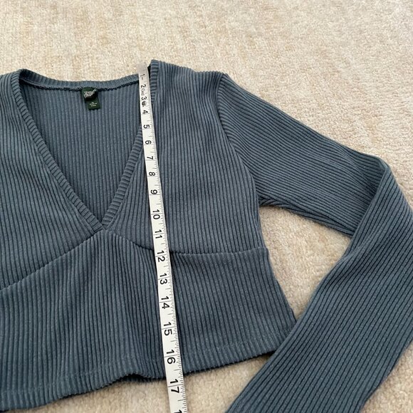 Wild Fable Ribbed Long Sleeve Crop Top XL - Picture 5 of 8